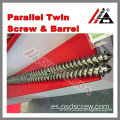 Barril y tornillo gemelo paralelo de 80 mm